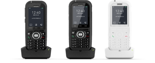 Für Innen und Außen, für Büro, Industrie und Klinik: Snom mit neuen DECT-Handsets aus der M-Serie