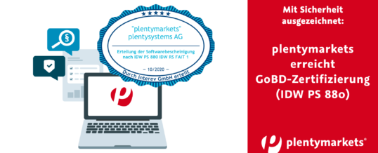 Ausgezeichnete Sicherheit: plentymarkets erhält GoBD-Zertifizierung (IDW PS 880)