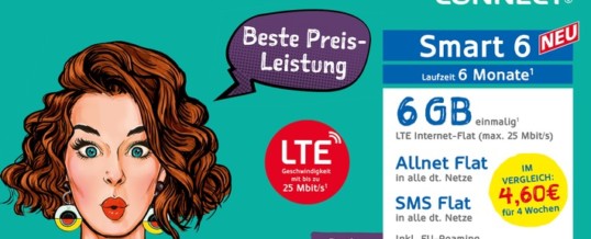 NORMA Connect erweitert sein Prepaid-Portfolio im D-Netz der Telekom um das Halbjahresangebot „Smart 6“ für nicht einmal 5 Euro im Monat / Sechs GB Datenvolumen und Allnet-Flat in alle deutschen Netze