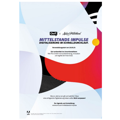 Digital-Event von Adobe und OMR zum Thema Digitalisierung im Schnelldurchlauf am 25.03.2021