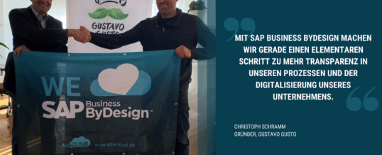 all4cloud implementiert SAP Business ByDesign für Gustavo Gusto