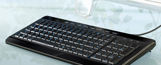 GeneralKeys Kompakte USB-Multimedia-Tastatur „Light Key“