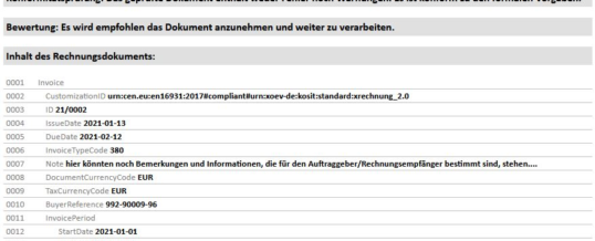 Konvertierung von Rechnungsdaten