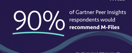Gartner Peer Insights: 90 % der Kunden empfehlen M-Files als Content-Management-Plattform