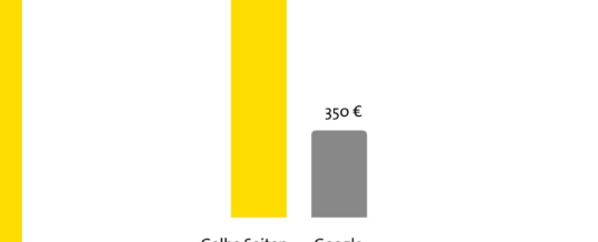 Auftragswert nach Suchen bei Gelbe Seiten deutlich höher als bei Google