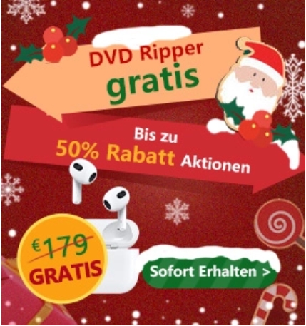 DVD konvertieren kostenlos: Leawo DVD Ripper ist nun kostenlos zu erhalten und AirPods gratis gewinnen währen der Weihnachtszeit 2021
