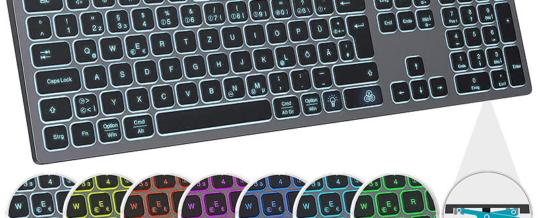 GeneralKeys Funk-Tastatur, farbige Beleuchtung, Slim