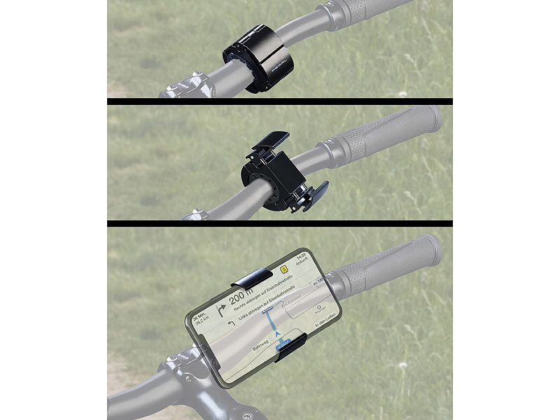 PEARL Ultrakompakte Smartphone-Halterung für Fahrräder