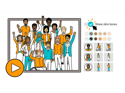 Der simpleshow video maker fügt Videos jetzt automatisch diverse Charaktere hinzu