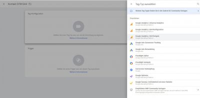 Zielvorhaben aus Tag Manager in Google Analytics GA4-Property als Conversion tracken