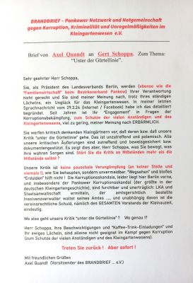 Gert Schoppa (Präsident des Landesverbands der Gartenfreunde Berlin) wird zum Rücktritt aufgefordert.